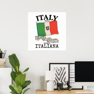 Vintage Italien Landesflagge Poster