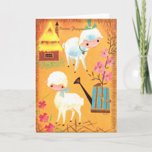 Vintage Italiener-Ostern-Karte 5 Feiertagskarte