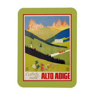 Vintage italienische Alpen (Südtirol) Magnet