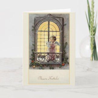 Vintage italienische Buon Natale Weihnachtskarte Feiertagskarte