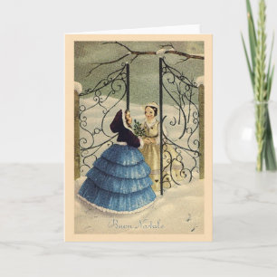 Vintage italienische Buon Natale Weihnachtskarte Feiertagskarte