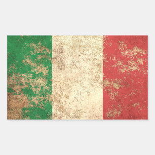 Vintage italienische Fahne im Rough Age Rechteckiger Aufkleber