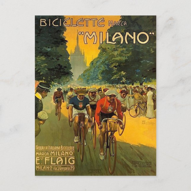 Vintage italienische Fahrradwerbung Postkarte (Vorderseite)