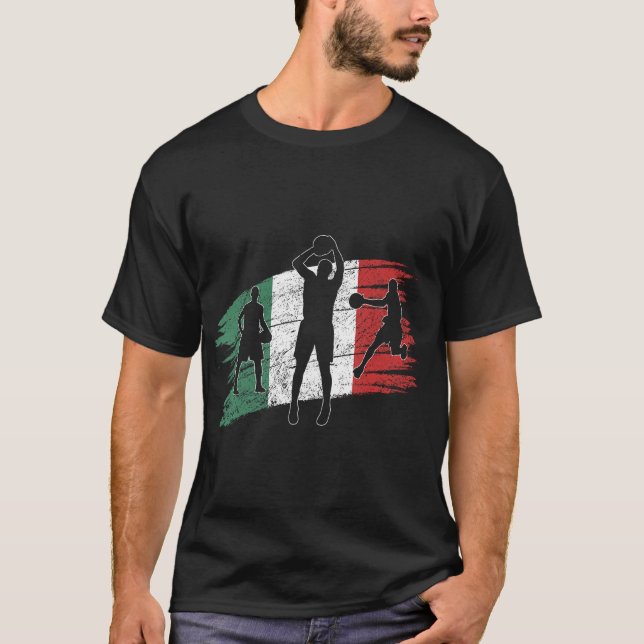 Vintage italienische Flagge Italien Basketball T-Shirt (Vorderseite)