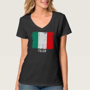 Vintage Italienische Flagge Italienische Roots für T-Shirt