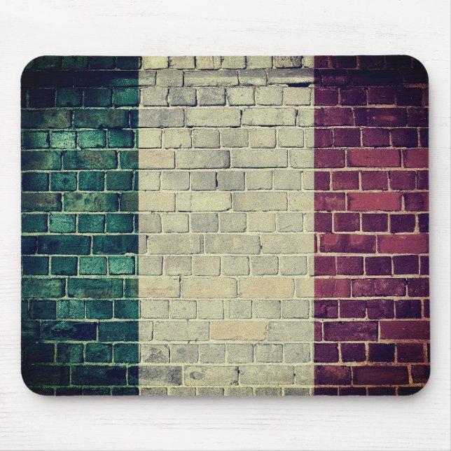 Vintage italienische Flagge Mousepad (Vorne)