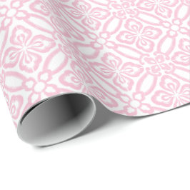 Vintage italienische Fliesenmuster in Rosa und Wei Geschenkpapier