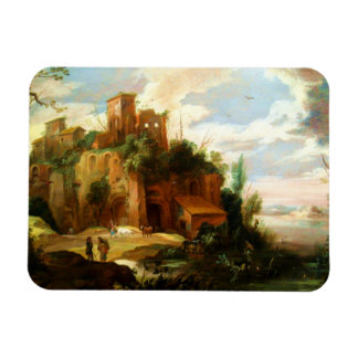 Vintage italienische Landschaft mit Ruinen Magnet