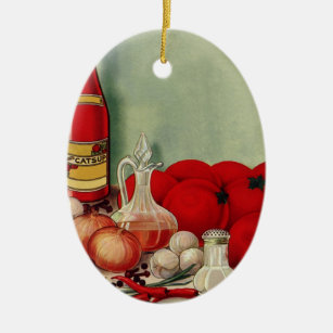 Vintage italienische Paprikaschoten Food Tomato On Keramik Ornament