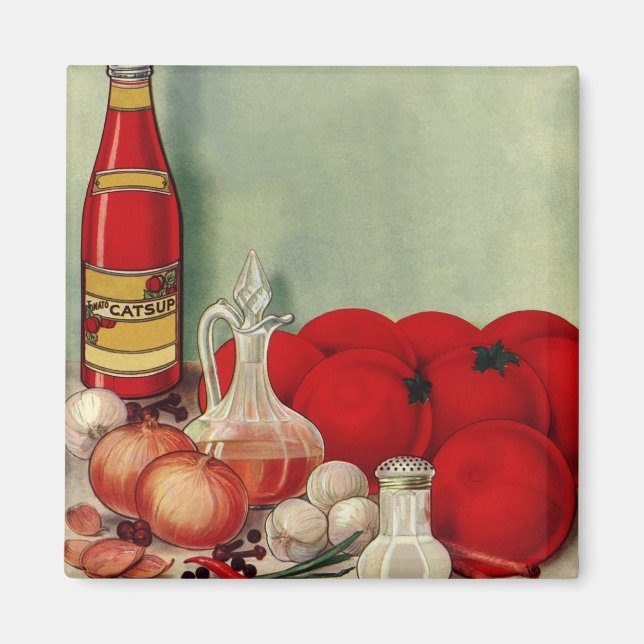 Vintage italienische Paprikaschoten Food Tomato On Magnet (Vorne)