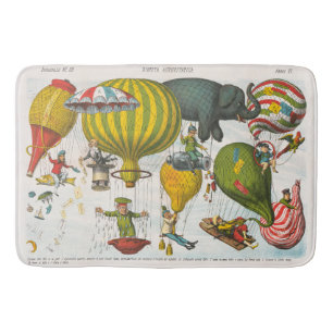 Vintage italienische politische Ballon-Karrikatur Badematte