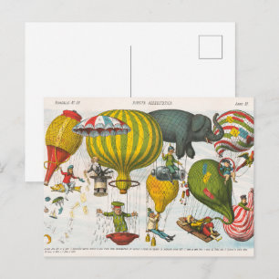Vintage italienische politische Ballonkarikatur Postkarte