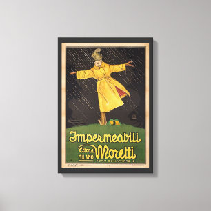 Vintage italienische Regenmantel-Werbung Leinwanddruck