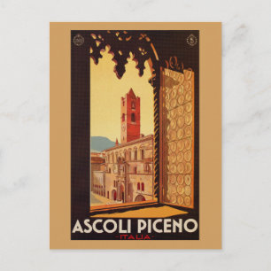 Vintage italienische Reise und Ascoli Piceno Postkarte