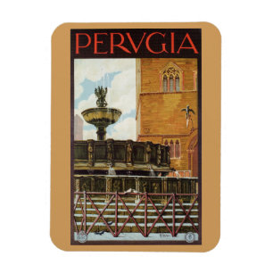 Vintage italienische Reiseanzeige Perugia Magnet