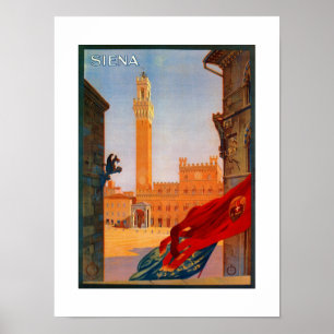 Vintage italienische Reisewerbung Siena Poster