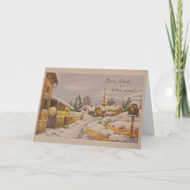 Vintage italienische religiöse Weihnachtskarte Feiertagskarte (Vorderseite)
