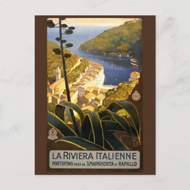 Vintage italienische Riviera Italien Postkarte (Vorderseite)