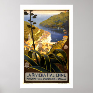 Vintage italienische Riviera Portofino Poster