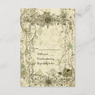 Vintage italienische Verdigris-uAwg mit Umschlägen RSVP Karte