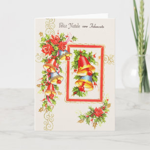 Vintage italienische Verlobte Weihnachtskarte Feiertagskarte