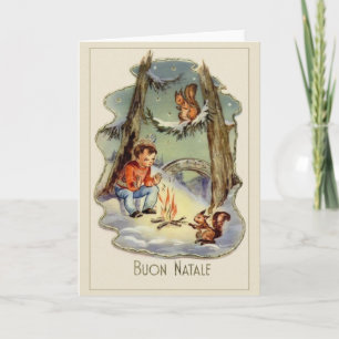 Vintage italienische Weihnachtskarte Feiertagskarte