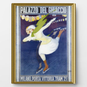 Vintage italienisches Eislaufposter Fotoplatte