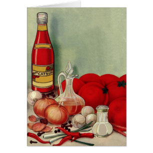 Vintage italienisches Essen Tomaten Zwiebeln Papri