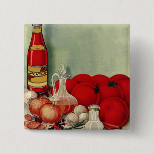 Vintage italienisches Essen Tomaten Zwiebeln Papri Button