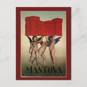 Vintage italienisches Reiseplakat Mantova aus den Postkarte