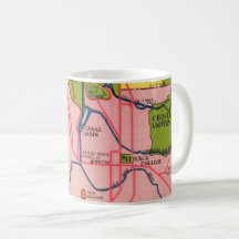 Vintage Ithica New York Karte Postkarten Tasse