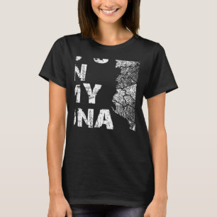 Vintage It's In My DNA Albanien-Karte Fingerabdruc T-Shirt