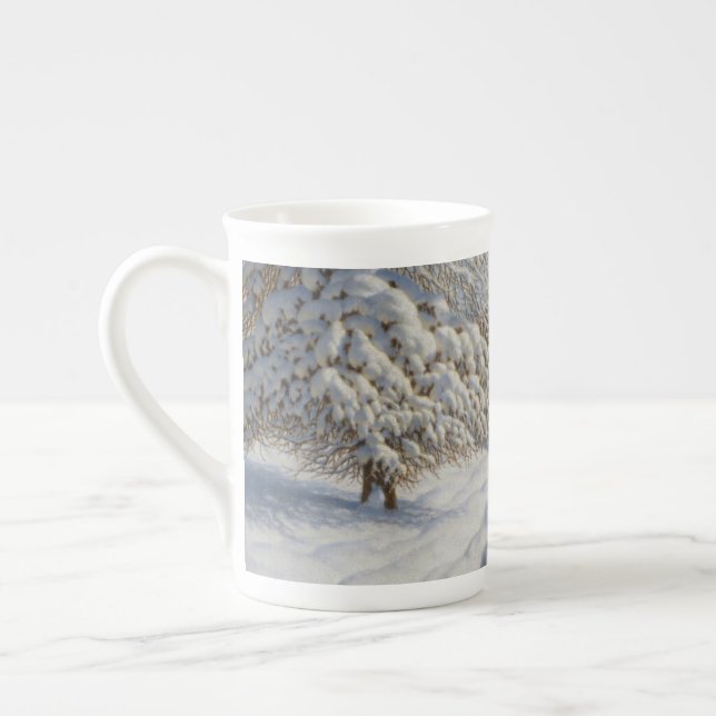 Vintage Ivan Choultse Winterlandschaft Prozellantasse (Links)