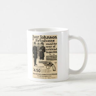 Vintage Iver Johnson Revolver Waffe Werbe Kaffeeta Tasse