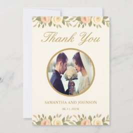 Vintage Ivory Elegant Ballroom Wedding Dankeskarte