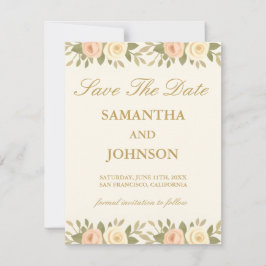 Vintage Ivory Elegant Ballroom Wedding Save The Date