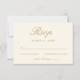 Vintage Ivory Elegant Wedding RSVP Card Karte