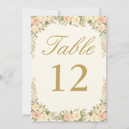 Vintage Ivory Elegant Wedding Table Number Einladung