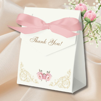 Vintage Ivory Pink Peony Bridal Shower Geschenkschachtel
