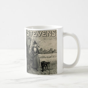 Vintage-J-Stevens-Victorian-Lady-Pistolen-Werbebec Kaffeetasse