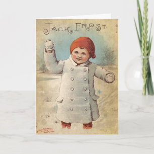 Vintage Jack-Frost-Winter-Gruß-Karte Karte