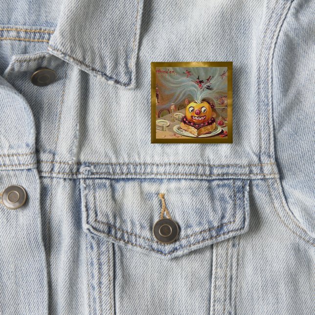Vintage-Jack-o'-Lantern mit Hexengoldbesatz Button (Beispiel)