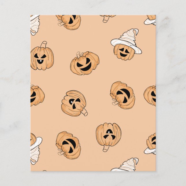 Vintage Jack-o'-Lantern Pumpkin Pattern Scrapbook  (Vorderseite)