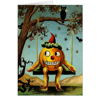 Vintage Jack O'Lantern Halloween Karte