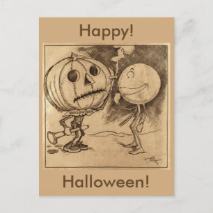 Vintage Jack o'Lanterns Sprechen Postkarte