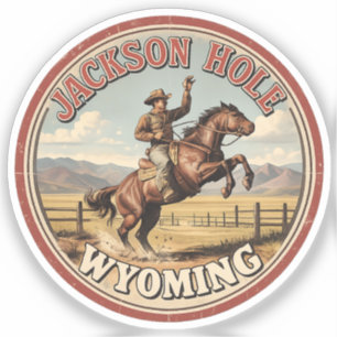 Vintage Jackson Hole Bucking Bronco Wyoming Gits Aufkleber
