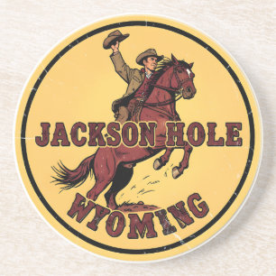Vintage Jackson Hole Bucking Bronco Wyoming Gits Getränkeuntersetzer