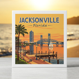 Vintage Jacksonville Florida Fliese