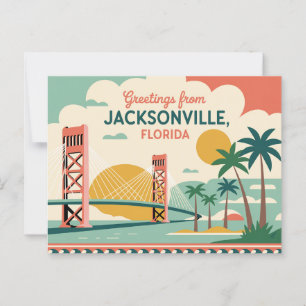 Vintage Jacksonville-Postkarte Grüße aus Postkarte