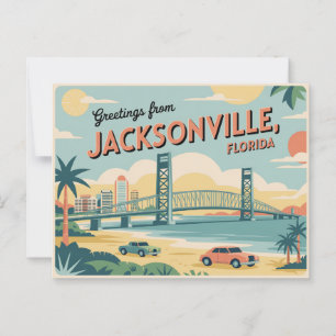 Vintage Jacksonville-Postkarte Grüße aus Postkarte